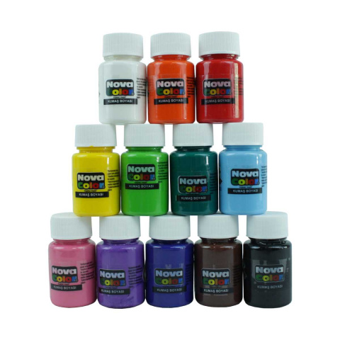 Barvy na textil Novacolor 12 barev po 30ml